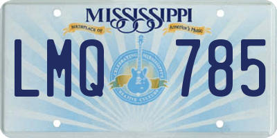 MS license plate LMQ785