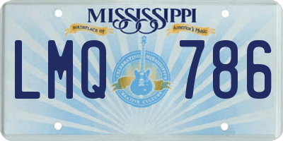 MS license plate LMQ786
