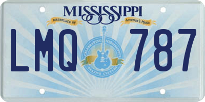 MS license plate LMQ787