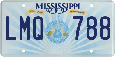 MS license plate LMQ788