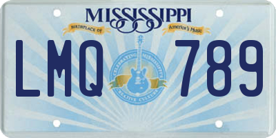 MS license plate LMQ789