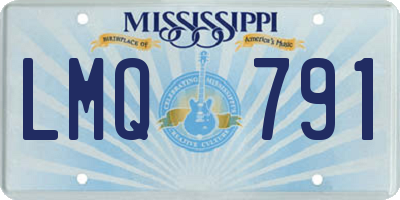 MS license plate LMQ791