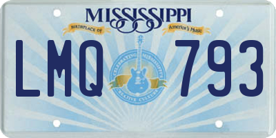 MS license plate LMQ793