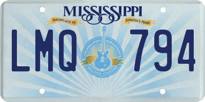 MS license plate LMQ794