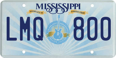 MS license plate LMQ800