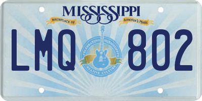 MS license plate LMQ802