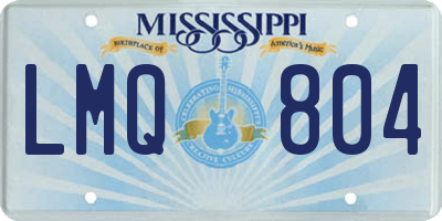 MS license plate LMQ804