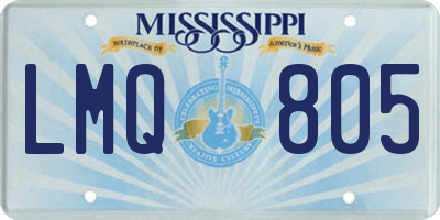 MS license plate LMQ805