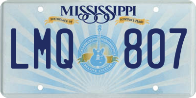 MS license plate LMQ807