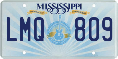 MS license plate LMQ809