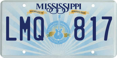 MS license plate LMQ817