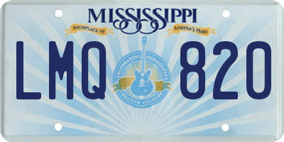 MS license plate LMQ820