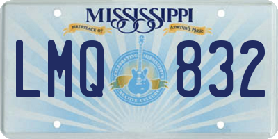MS license plate LMQ832