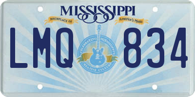 MS license plate LMQ834