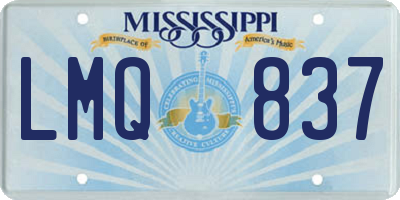 MS license plate LMQ837