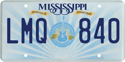 MS license plate LMQ840
