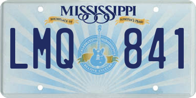 MS license plate LMQ841