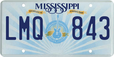 MS license plate LMQ843