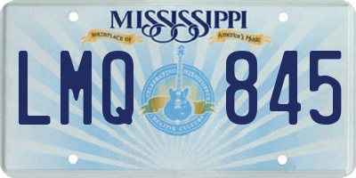MS license plate LMQ845