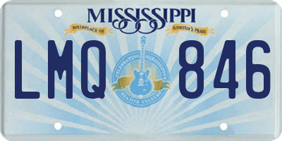 MS license plate LMQ846