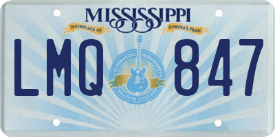 MS license plate LMQ847