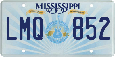 MS license plate LMQ852
