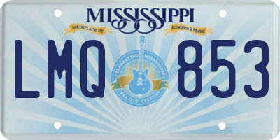 MS license plate LMQ853
