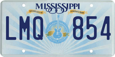 MS license plate LMQ854