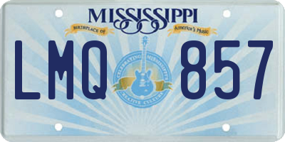 MS license plate LMQ857