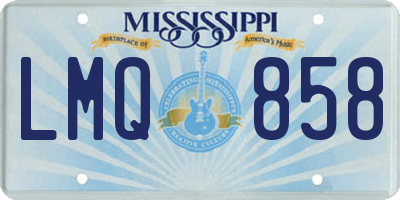 MS license plate LMQ858