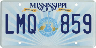 MS license plate LMQ859