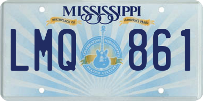 MS license plate LMQ861