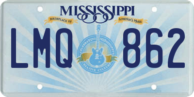 MS license plate LMQ862