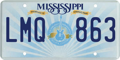 MS license plate LMQ863