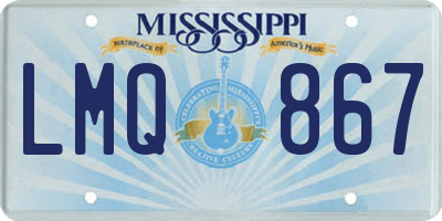 MS license plate LMQ867