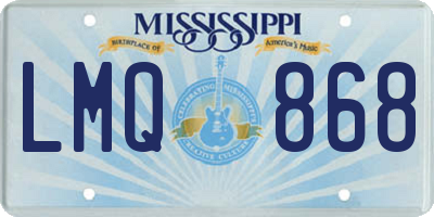 MS license plate LMQ868