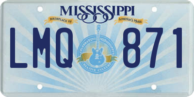 MS license plate LMQ871
