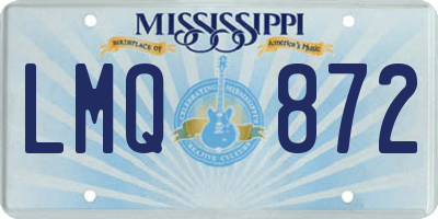 MS license plate LMQ872