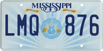 MS license plate LMQ876