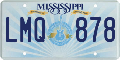 MS license plate LMQ878