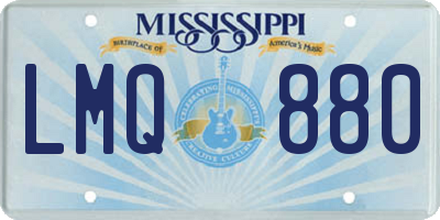 MS license plate LMQ880