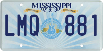 MS license plate LMQ881