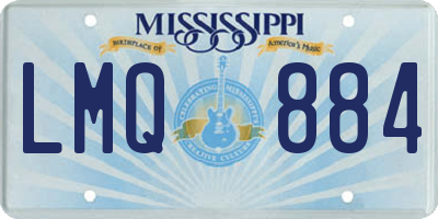 MS license plate LMQ884