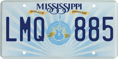 MS license plate LMQ885