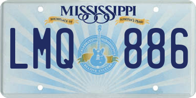 MS license plate LMQ886