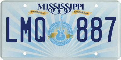 MS license plate LMQ887
