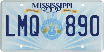 MS license plate LMQ890