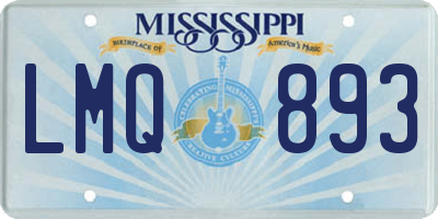 MS license plate LMQ893