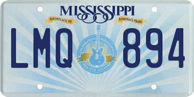 MS license plate LMQ894