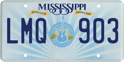 MS license plate LMQ903
